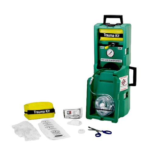 Emergency oxygen and cardio response unit